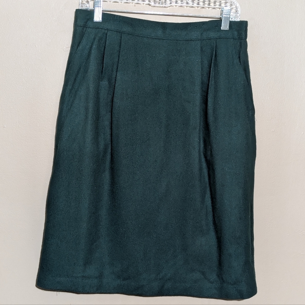 Sag Harbor Vintage Wool Skirt,Size:14, Color:Green
